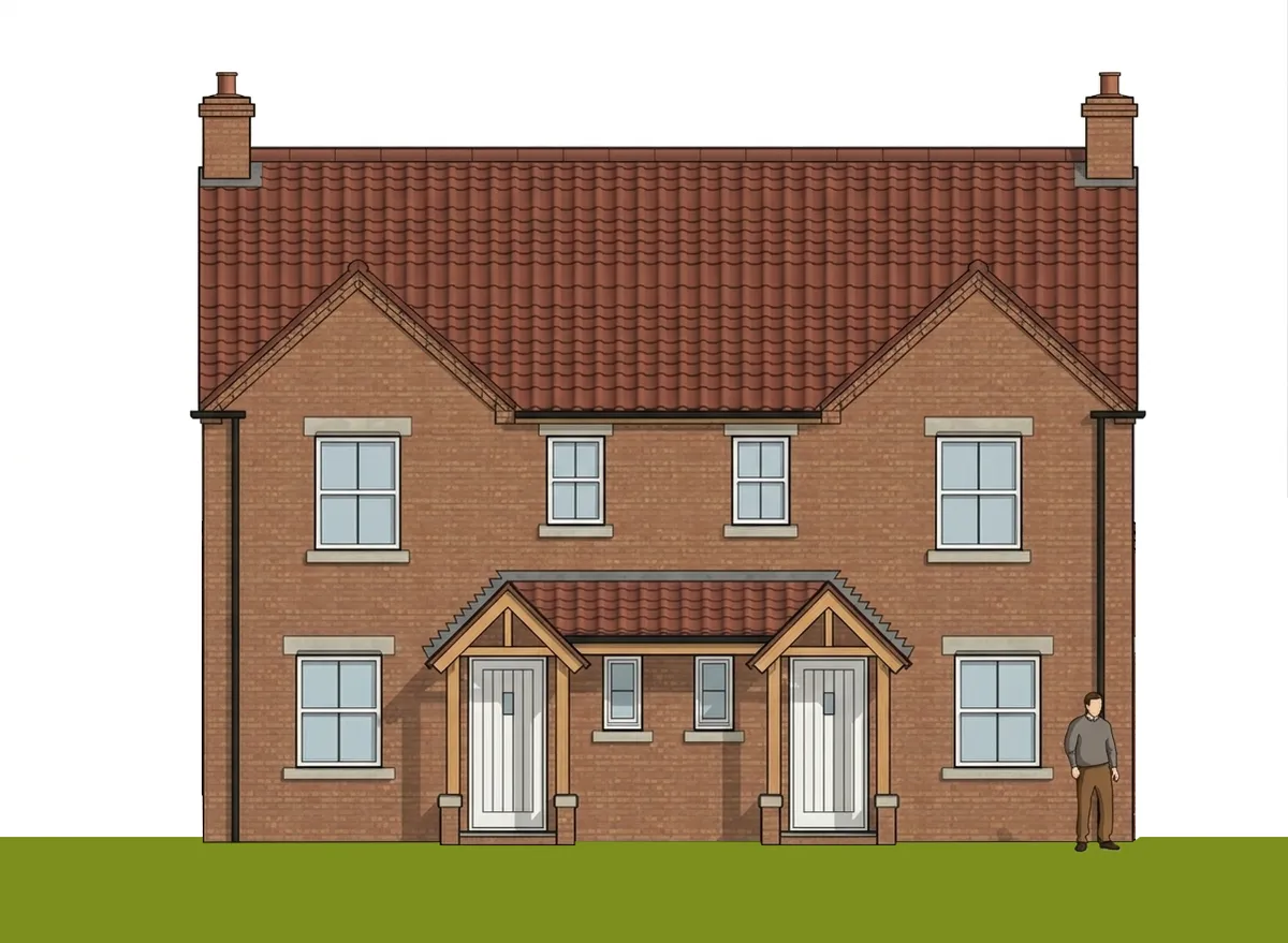 Elegant Semi-Detached Home Render